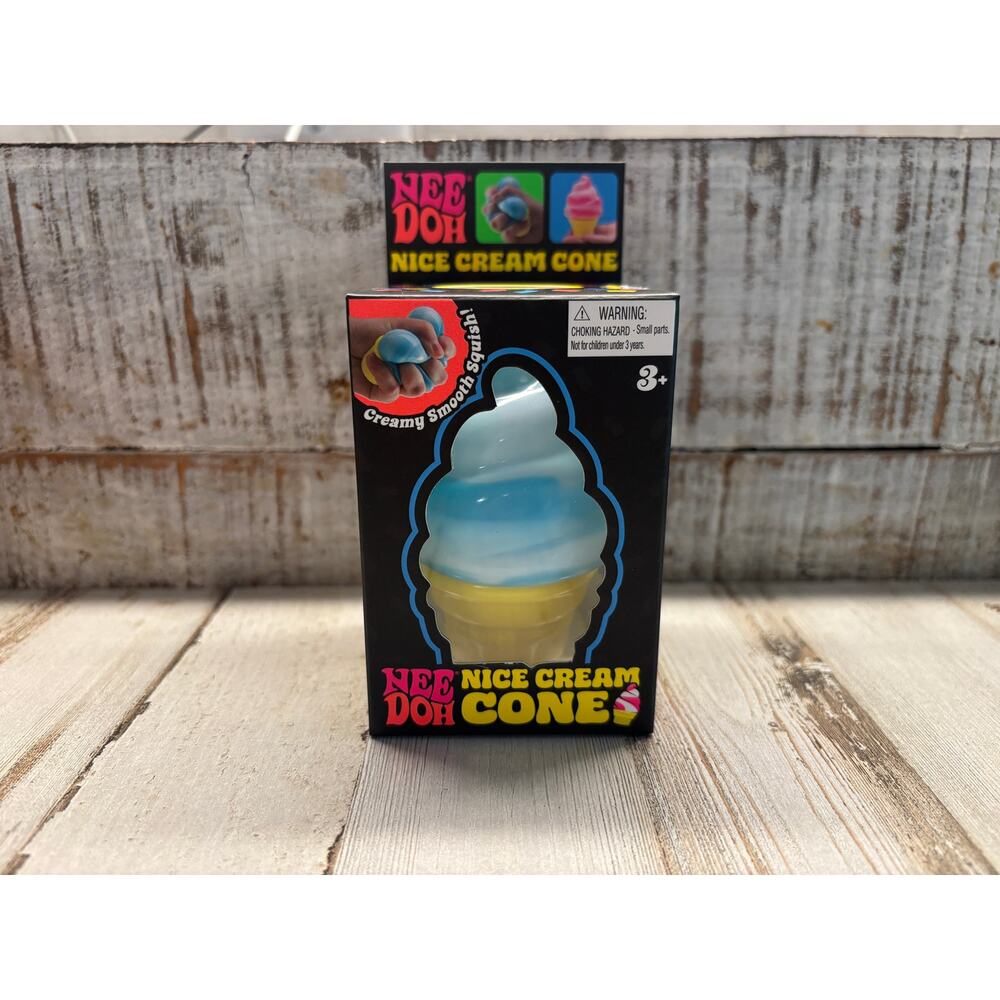 Copied - Blue NEE DOH Nice Cream Cone Sensory Squish Toy NIB RARE